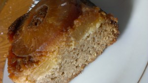 Perfect slice of paleo pineapple upside down cake