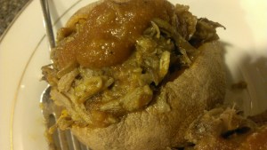 Whole30 pulled pork stuffed sweet potato